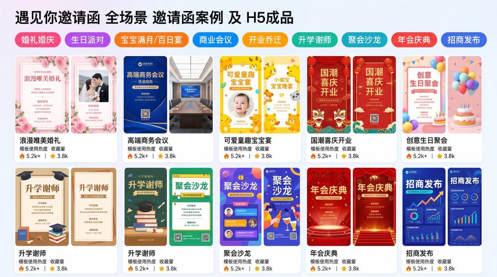 宝宝成长仪式不用愁！满月/百日/周岁电子邀请函全搞定